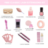 Free Classic Lash Extensions Kit with eyelash extension tools for Beginner Eyelash Extension Training
