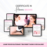 Certificate in Henna Brows showcasing the online Henna Dye Course and revolutionary brow treatments.
