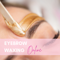 Learn Eyebrow Waxing with our online course, featuring a close-up of eyebrow waxing in progress.