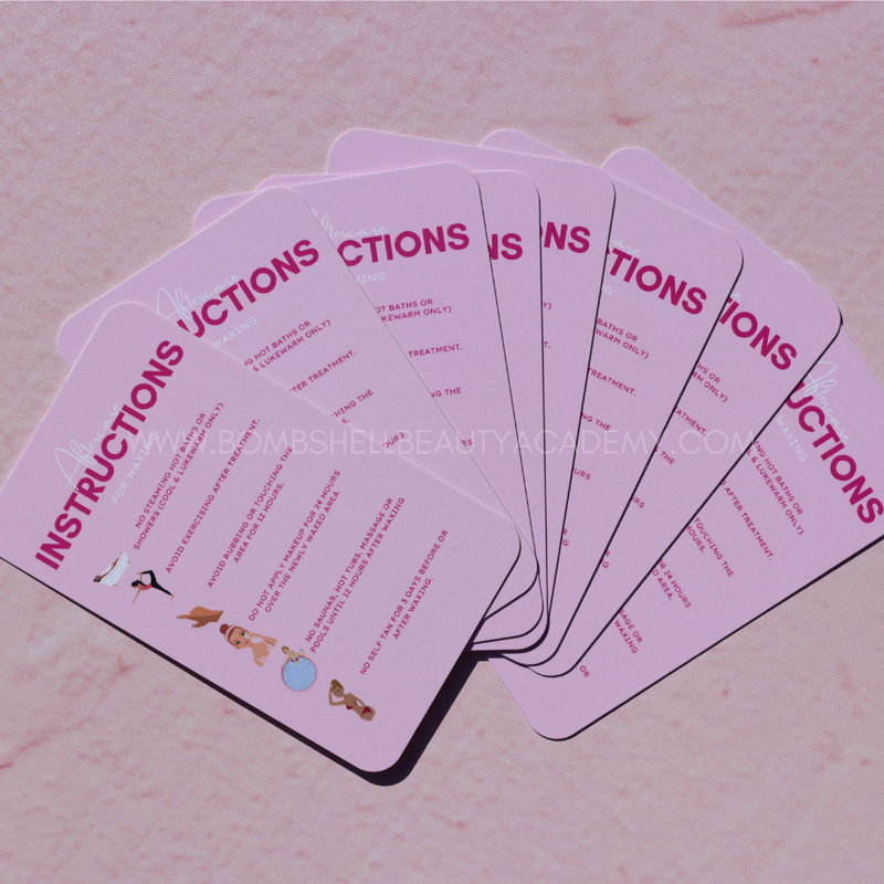 Treatment Aftercare Cards - Makeup and Beauty Courses Online