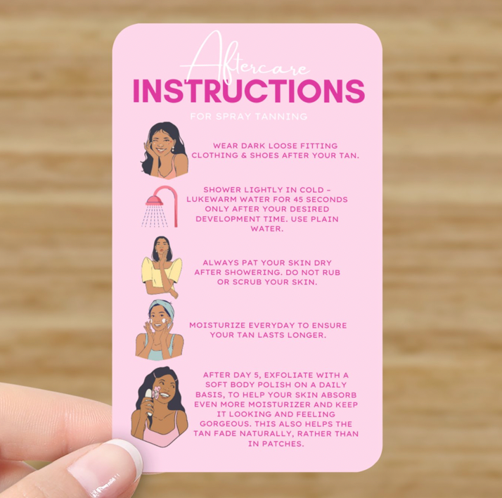 Treatment Aftercare Cards - Makeup and Beauty Courses Online